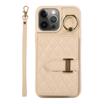 Horizontal Card Bag Ring Holder Phone Case with Dual Lanyard, For iPhone 13, For iPhone 12, For iPhone 12 Pro Max, For iPhone 12 Pro, For iPhone 11 Pro Max, For iPhone 11