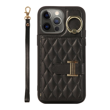 Horizontal Card Bag Ring Holder Phone Case with Dual Lanyard, For iPhone 13, For iPhone 12, For iPhone 12 Pro Max, For iPhone 12 Pro, For iPhone 11 Pro Max, For iPhone 11