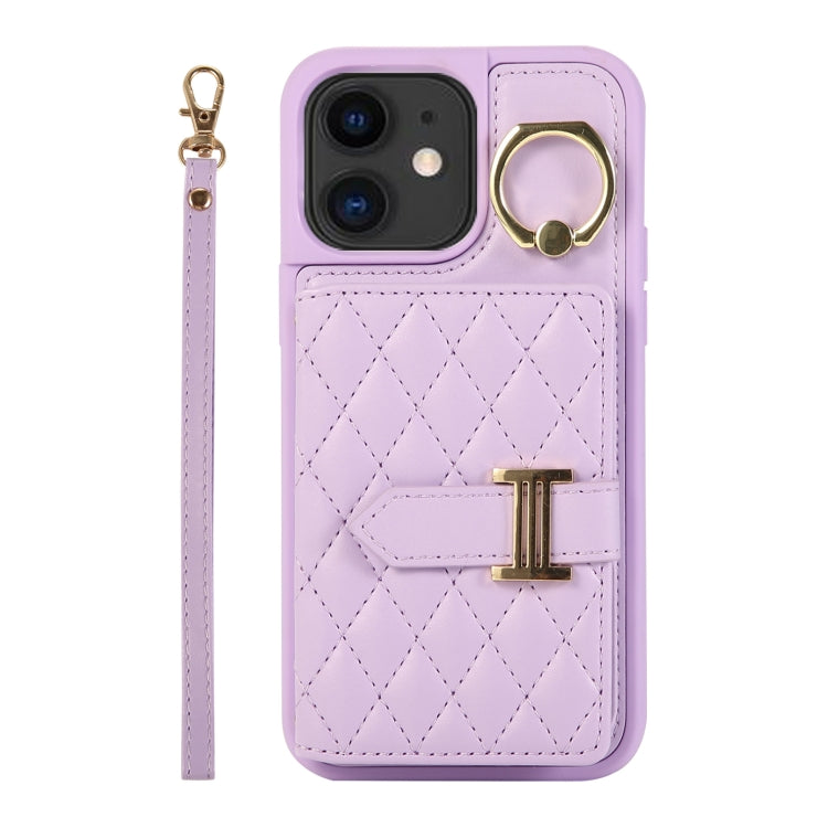 Horizontal Card Bag Ring Holder Phone Case with Dual Lanyard, For iPhone 13, For iPhone 12, For iPhone 12 Pro Max, For iPhone 12 Pro, For iPhone 11 Pro Max, For iPhone 11