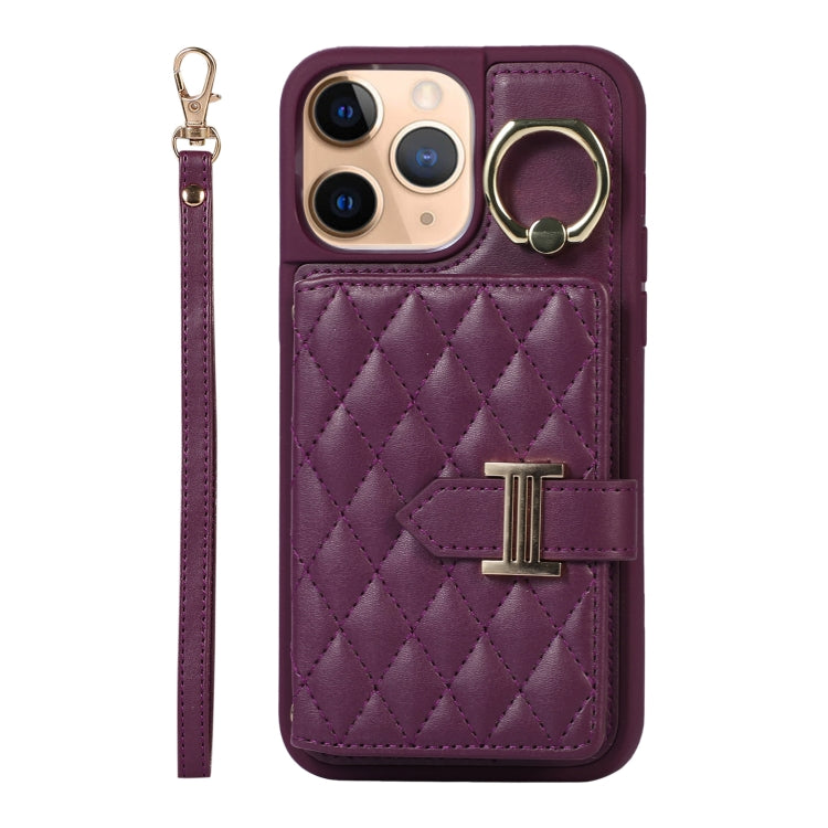 Horizontal Card Bag Ring Holder Phone Case with Dual Lanyard, For iPhone 13, For iPhone 12, For iPhone 12 Pro Max, For iPhone 12 Pro, For iPhone 11 Pro Max, For iPhone 11