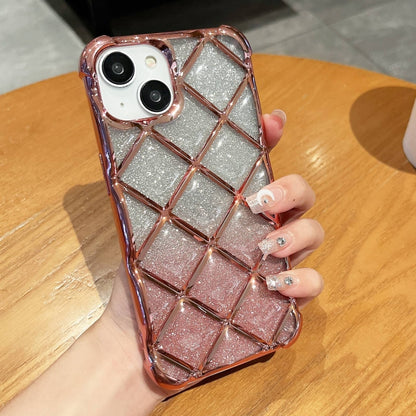 3D Diamond Lattice Laser Engraving Glitter Paper Phone Case, For iPhone 15 Pro Max, For iPhone 14 / 13, For iPhone 14 Pro, For iPhone 15 Pro, For iPhone 14 Pro Max, For iPhone 13 Pro Max, For iPhone 15, For iPhone 13 Pro
