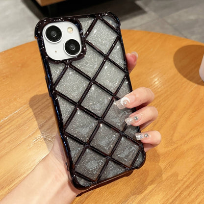 3D Diamond Lattice Laser Engraving Glitter Paper Phone Case, For iPhone 15 Pro Max, For iPhone 14 / 13, For iPhone 14 Pro, For iPhone 15 Pro, For iPhone 14 Pro Max, For iPhone 13 Pro Max, For iPhone 15, For iPhone 13 Pro