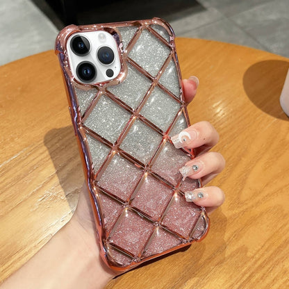 3D Diamond Lattice Laser Engraving Glitter Paper Phone Case, For iPhone 15 Pro Max, For iPhone 14 / 13, For iPhone 14 Pro, For iPhone 15 Pro, For iPhone 14 Pro Max, For iPhone 13 Pro Max, For iPhone 15, For iPhone 13 Pro