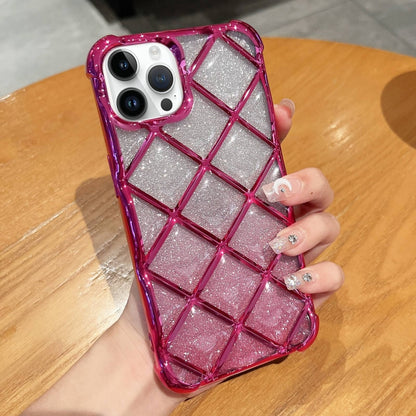 3D Diamond Lattice Laser Engraving Glitter Paper Phone Case, For iPhone 15 Pro Max, For iPhone 14 / 13, For iPhone 14 Pro, For iPhone 15 Pro, For iPhone 14 Pro Max, For iPhone 13 Pro Max, For iPhone 15, For iPhone 13 Pro
