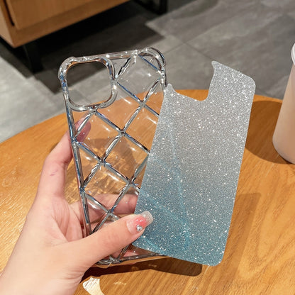 3D Diamond Lattice Laser Engraving Glitter Paper Phone Case, For iPhone 15 Pro Max, For iPhone 14 / 13, For iPhone 14 Pro, For iPhone 15 Pro, For iPhone 14 Pro Max, For iPhone 13 Pro Max, For iPhone 15, For iPhone 13 Pro