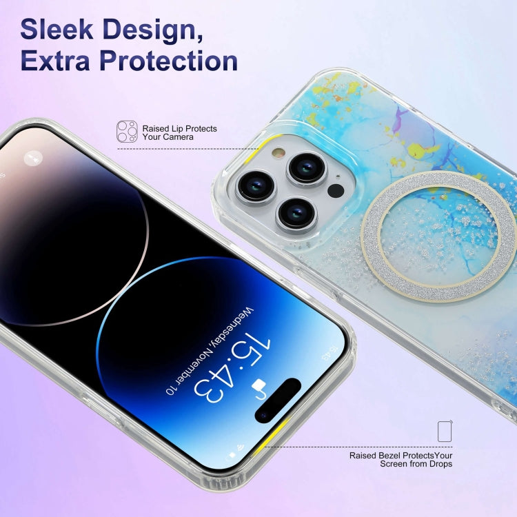 Dual-side IMD Marble Magsafe Phone Case, For iPhone 15 Pro Max, For iPhone 14, For iPhone 15 Pro, For iPhone 14 Pro, For iPhone 15 Plus, For iPhone 14 Pro Max