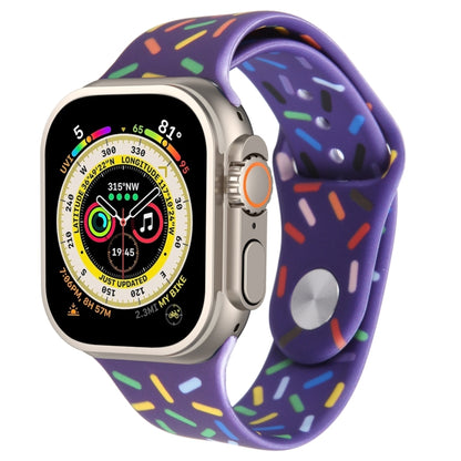 Rainbow Raindrops Silicone Watch Band, For Apple Watch SE 2023 44mm, For Apple Watch Ultra 49mm, For Apple Watch SE 2023 40mm, For Apple Watch 8 41mm