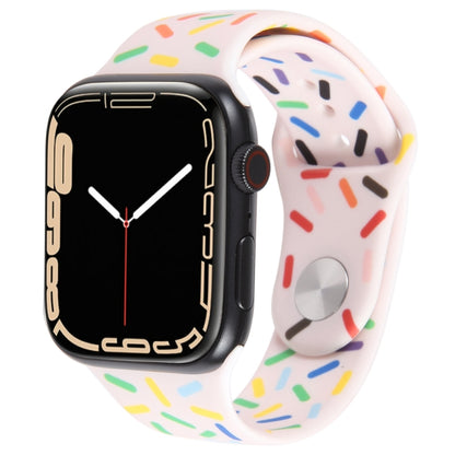 Rainbow Raindrops Silicone Watch Band, For Apple Watch SE 2023 44mm, For Apple Watch Ultra 49mm, For Apple Watch SE 2023 40mm, For Apple Watch 8 41mm