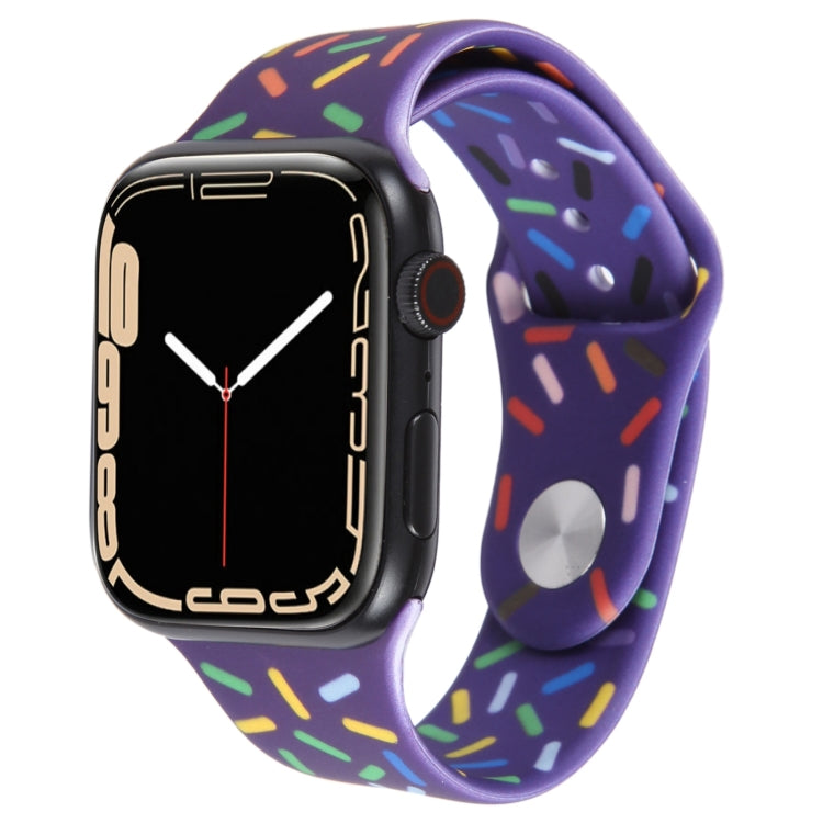 Rainbow Raindrops Silicone Watch Band, For Apple Watch SE 2023 44mm, For Apple Watch Ultra 49mm, For Apple Watch SE 2023 40mm, For Apple Watch 8 41mm