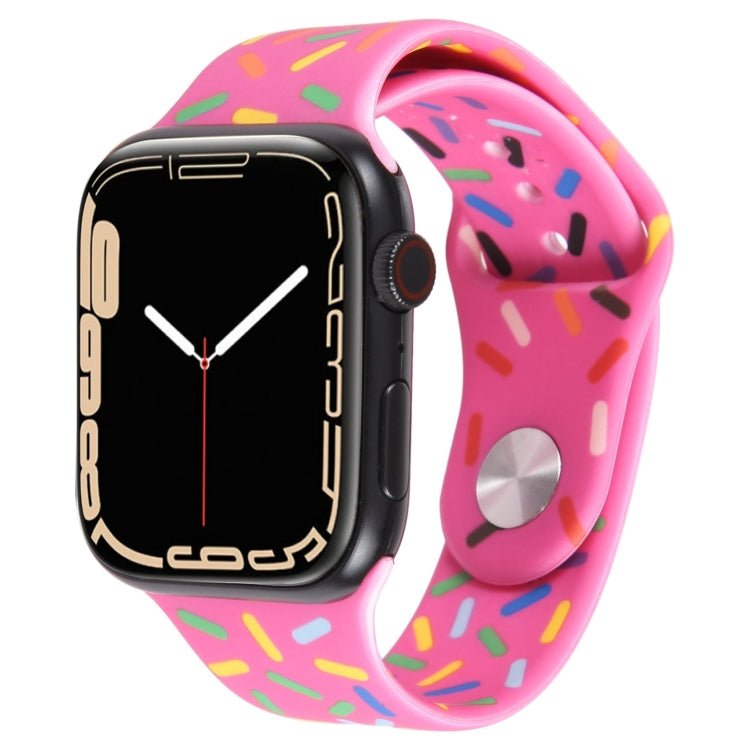 Rainbow Raindrops Silicone Watch Band, For Apple Watch Ultra 2 49mm, For Apple Watch 8 45mm, For Apple Watch 9 45mm, For Apple Watch SE 2022 40mm