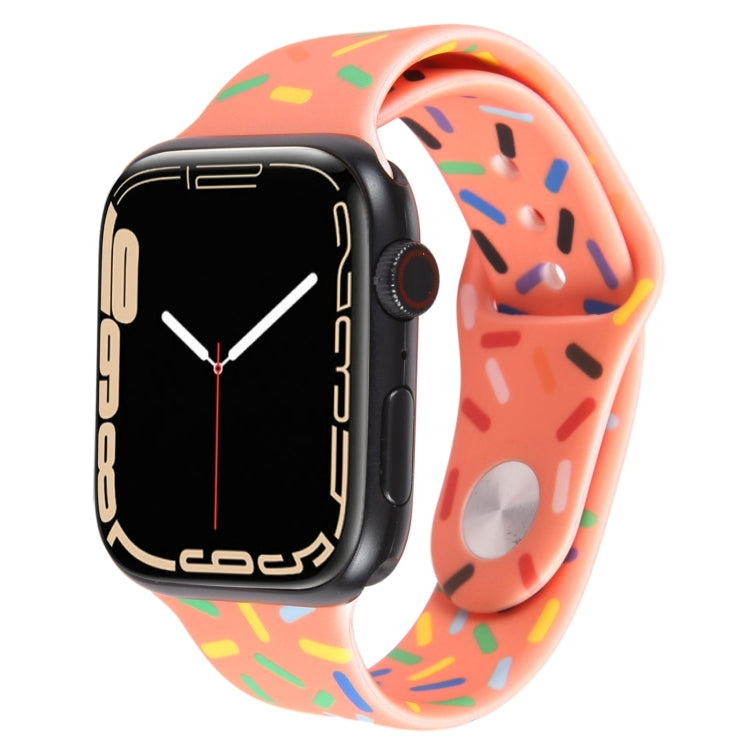 Rainbow Raindrops Silicone Watch Band, For Apple Watch Ultra 2 49mm, For Apple Watch 8 45mm, For Apple Watch 9 45mm, For Apple Watch SE 2022 40mm