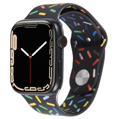 Rainbow Raindrops Silicone Watch Band, For Apple Watch 9 41mm, For Apple Watch SE 2022 44mm, For Apple Watch 7 41mm, For Apple Watch 7 45mm