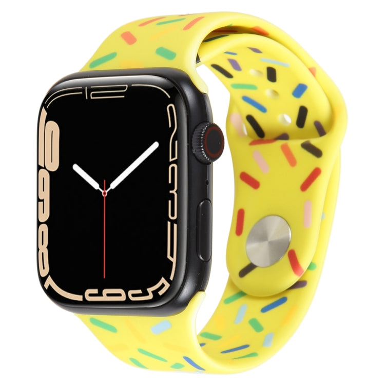 Rainbow Raindrops Silicone Watch Band, For Apple Watch Ultra 2 49mm, For Apple Watch 8 45mm, For Apple Watch 9 45mm, For Apple Watch SE 2022 40mm
