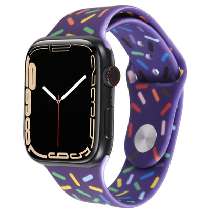 Rainbow Raindrops Silicone Watch Band, For Apple Watch 9 41mm, For Apple Watch SE 2022 44mm, For Apple Watch 7 41mm, For Apple Watch 7 45mm