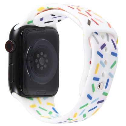 Rainbow Raindrops Silicone Watch Band, For Apple Watch 5 44mm, For Apple Watch 5 40mm, For Apple Watch 4 44mm, For Apple Watch 4 40mm