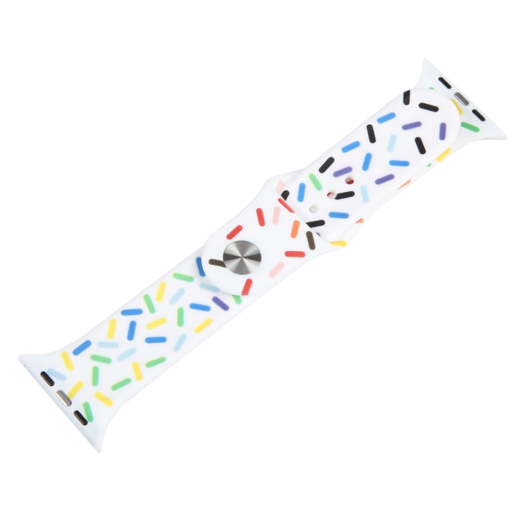 Rainbow Raindrops Silicone Watch Band, For Apple Watch Ultra 2 49mm, For Apple Watch 8 45mm, For Apple Watch 9 45mm, For Apple Watch SE 2022 40mm