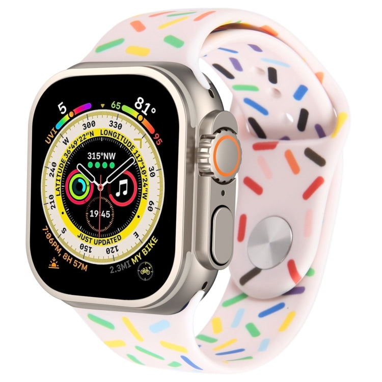 Rainbow Raindrops Silicone Watch Band, For Apple Watch Ultra 2 49mm, For Apple Watch 8 45mm, For Apple Watch 9 45mm, For Apple Watch SE 2022 40mm