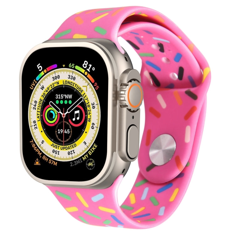 Rainbow Raindrops Silicone Watch Band, For Apple Watch Ultra 2 49mm, For Apple Watch 8 45mm, For Apple Watch 9 45mm, For Apple Watch SE 2022 40mm