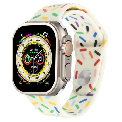Rainbow Raindrops Silicone Watch Band, For Apple Watch Ultra 2 49mm, For Apple Watch 8 45mm, For Apple Watch 9 45mm, For Apple Watch SE 2022 40mm
