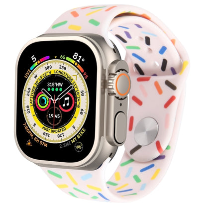 Rainbow Raindrops Silicone Watch Band, For Apple Watch Ultra 2 49mm, For Apple Watch 8 45mm, For Apple Watch 9 45mm, For Apple Watch SE 2022 40mm