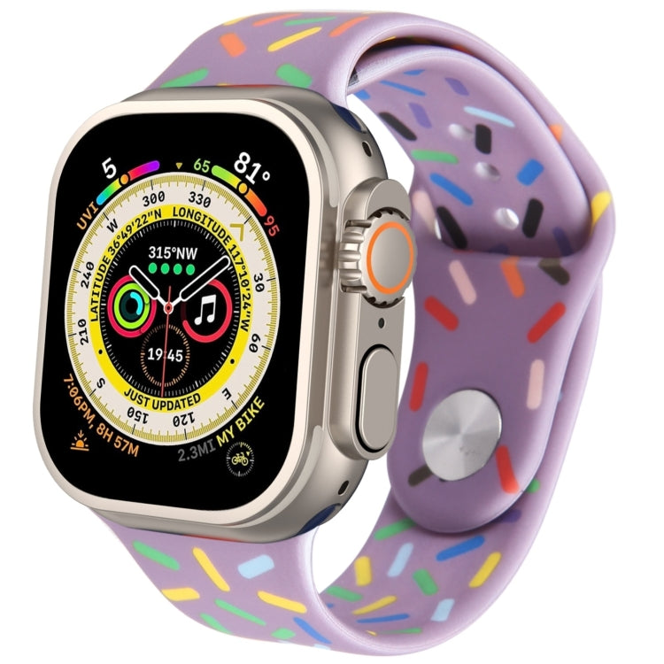 Rainbow Raindrops Silicone Watch Band, For Apple Watch Ultra 2 49mm, For Apple Watch 8 45mm, For Apple Watch 9 45mm, For Apple Watch SE 2022 40mm