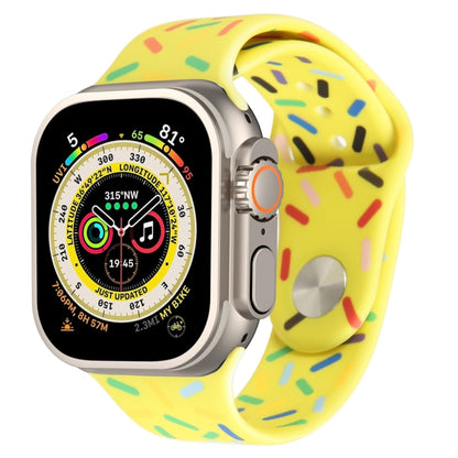 Rainbow Raindrops Silicone Watch Band, For Apple Watch Ultra 2 49mm, For Apple Watch 8 45mm, For Apple Watch 9 45mm, For Apple Watch SE 2022 40mm