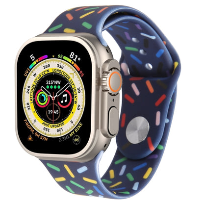 Rainbow Raindrops Silicone Watch Band, For Apple Watch Ultra 2 49mm, For Apple Watch 8 45mm, For Apple Watch 9 45mm, For Apple Watch SE 2022 40mm