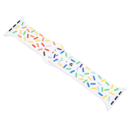 Rainbow Raindrops Silicone Watch Band, For Apple Watch 9 41mm, For Apple Watch SE 2022 44mm, For Apple Watch 7 41mm, For Apple Watch 7 45mm