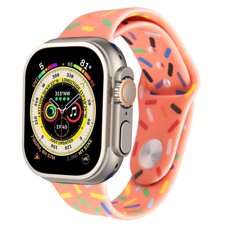 Rainbow Raindrops Silicone Watch Band, For Apple Watch 9 41mm, For Apple Watch SE 2022 44mm, For Apple Watch 7 41mm, For Apple Watch 7 45mm