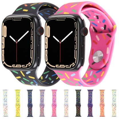 Rainbow Raindrops Silicone Watch Band, For Apple Watch Ultra 2 49mm, For Apple Watch 8 45mm, For Apple Watch 9 45mm, For Apple Watch SE 2022 40mm