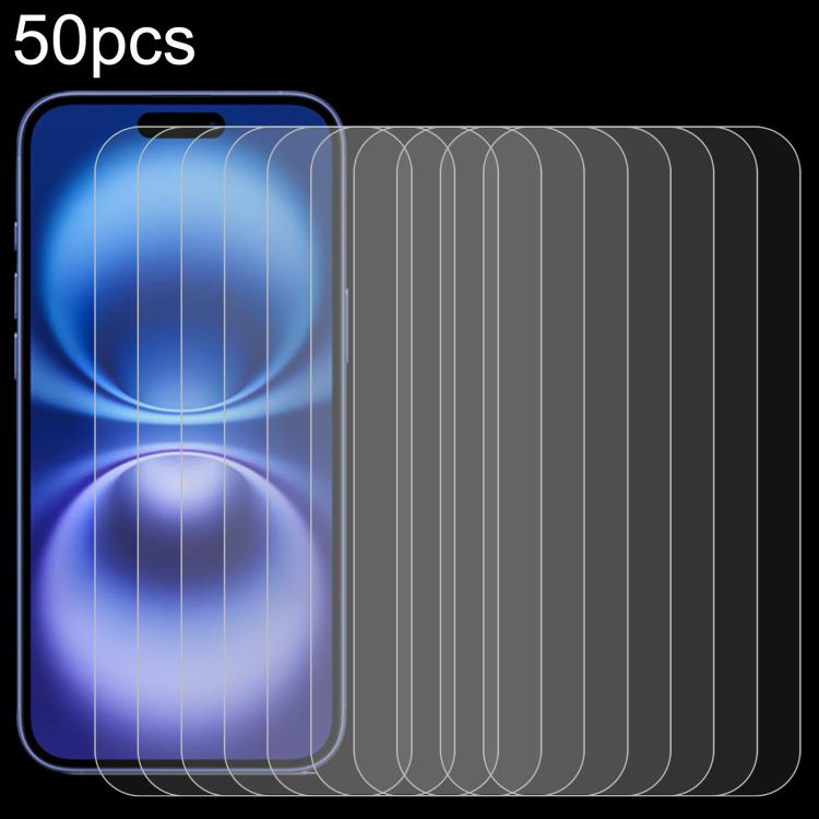 50pcs 0.26mm 9H 2.5D High Aluminum Tempered Glass Film, For iPhone 17 Pro Max, For iPhone 17 Pro / 17, For iPhone Air, For iPhone 16e / 13 / 13 Pro, For iPhone 16 Pro Max, For iPhone 16 Pro, For iPhone 16 Plus, For iPhone 16                            ...