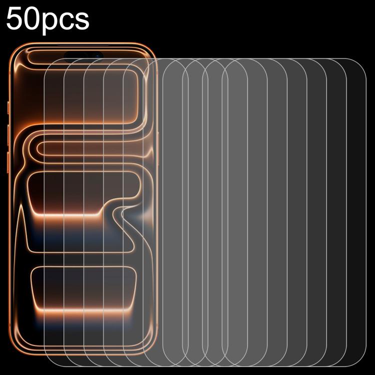 50pcs 0.26mm 9H 2.5D High Aluminum Tempered Glass Film, For iPhone 17 Pro Max, For iPhone 17 Pro / 17, For iPhone Air, For iPhone 16e / 13 / 13 Pro, For iPhone 16 Pro Max, For iPhone 16 Pro, For iPhone 16 Plus, For iPhone 16                            ...