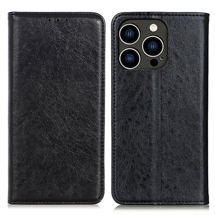 Magnetic Crazy Horse Texture Horizontal Flip Leather Phone Case, For iPhone 16 Pro Max, For iPhone 16 Pro, For iPhone 15 Pro Max, For iPhone 15 Pro, For iPhone 15 Plus, For iPhone 15