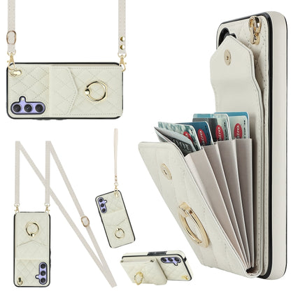 Rhombic Texture Card Bag Phone Case with Long Lanyard, For Samsung Galaxy S24 5G, For Samsung Galaxy A54 5G, For Samsung Galaxy S23 Ultra 5G, For Samsung Galaxy S23+ 5G, For Samsung Galaxy S23 5G, For Samsung Galaxy Note20 Ultra
