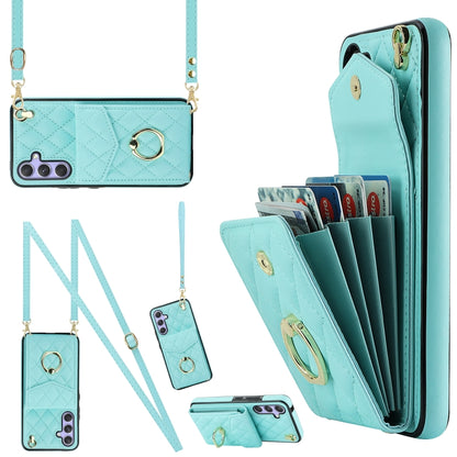 Rhombic Texture Card Bag Phone Case with Long Lanyard, For Samsung Galaxy S24 5G, For Samsung Galaxy A54 5G, For Samsung Galaxy S23 Ultra 5G, For Samsung Galaxy S23+ 5G, For Samsung Galaxy S23 5G, For Samsung Galaxy Note20 Ultra