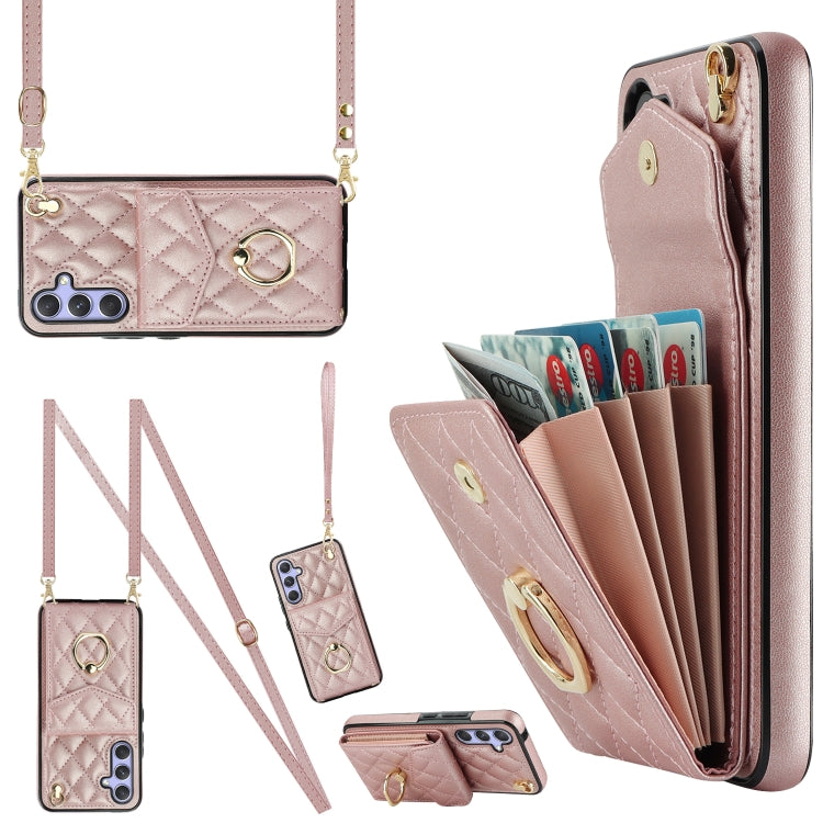Rhombic Texture Card Bag Phone Case with Long Lanyard, For Samsung Galaxy S24 5G, For Samsung Galaxy A54 5G, For Samsung Galaxy S23 Ultra 5G, For Samsung Galaxy S23+ 5G, For Samsung Galaxy S23 5G, For Samsung Galaxy Note20 Ultra