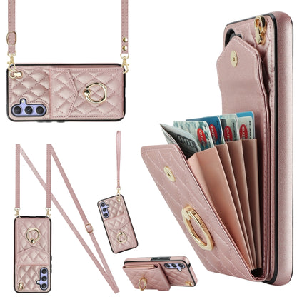 Rhombic Texture Card Bag Phone Case with Long Lanyard, For Samsung Galaxy S24 5G, For Samsung Galaxy A54 5G, For Samsung Galaxy S23 Ultra 5G, For Samsung Galaxy S23+ 5G, For Samsung Galaxy S23 5G, For Samsung Galaxy Note20 Ultra