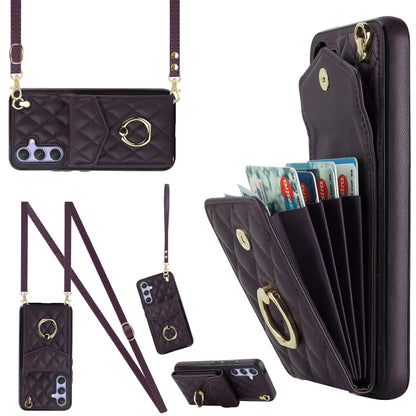 Rhombic Texture Card Bag Phone Case with Long Lanyard, For Samsung Galaxy S24 5G, For Samsung Galaxy A54 5G, For Samsung Galaxy S23 Ultra 5G, For Samsung Galaxy S23+ 5G, For Samsung Galaxy S23 5G, For Samsung Galaxy Note20 Ultra