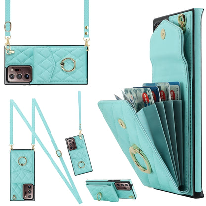 Rhombic Texture Card Bag Phone Case with Long Lanyard, For Samsung Galaxy S24 5G, For Samsung Galaxy A54 5G, For Samsung Galaxy S23 Ultra 5G, For Samsung Galaxy S23+ 5G, For Samsung Galaxy S23 5G, For Samsung Galaxy Note20 Ultra