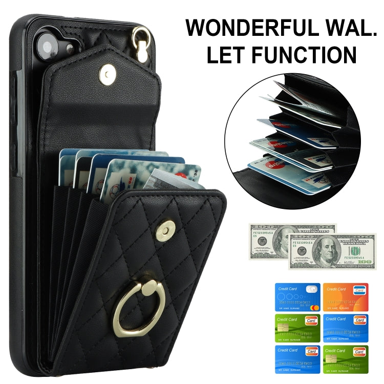 Rhombic Texture Card Bag Phone Case with Long Lanyard, For Samsung Galaxy S24 5G, For Samsung Galaxy A54 5G, For Samsung Galaxy S23 Ultra 5G, For Samsung Galaxy S23+ 5G, For Samsung Galaxy S23 5G, For Samsung Galaxy Note20 Ultra