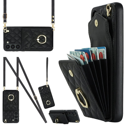 Rhombic Texture Card Bag Phone Case with Long Lanyard, For Samsung Galaxy S26+ 5G, For Samsung Galaxy S26 Ultra 5G, For Samsung Galaxy S26 5G, For Samsung Galaxy S25 Edge 5G, For Samsung Galaxy S24 Ultra 5G, For Samsung Galaxy S24+ 5G