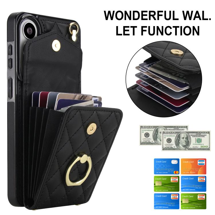 Rhombic Texture Card Bag Phone Case with Long Lanyard, For Samsung Galaxy S26+ 5G, For Samsung Galaxy S26 Ultra 5G, For Samsung Galaxy S26 5G, For Samsung Galaxy S25 Edge 5G, For Samsung Galaxy S24 Ultra 5G, For Samsung Galaxy S24+ 5G