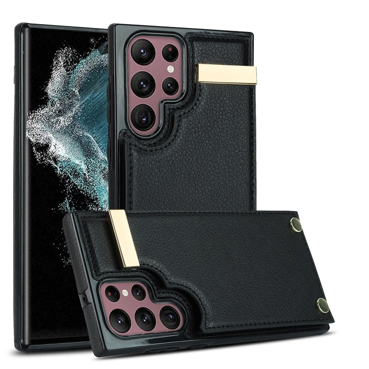 Metal Buckle Card Slots Phone Case, For Samsung Galaxy S26+ 5G, For Samsung Galaxy S26 Ultra 5G, For Samsung Galaxy S26 5G, For Samsung Galaxy S23 Ultra 5G, For Samsung Galaxy S22 Ultra 5G, For Samsung Galaxy Note20 Ultra