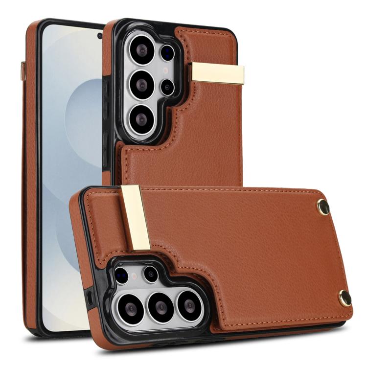 Metal Buckle Card Slots Phone Case, For Samsung Galaxy S26+ 5G, For Samsung Galaxy S26 Ultra 5G, For Samsung Galaxy S26 5G, For Samsung Galaxy S23 Ultra 5G, For Samsung Galaxy S22 Ultra 5G, For Samsung Galaxy Note20 Ultra