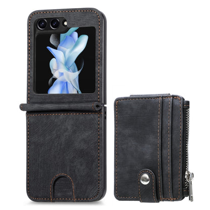 Skin-feel PU Zipper Wallet Phone Case, For Samsung Galaxy Z Flip5