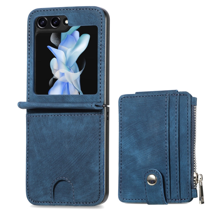 Skin-feel PU Zipper Wallet Phone Case, For Samsung Galaxy Z Flip5