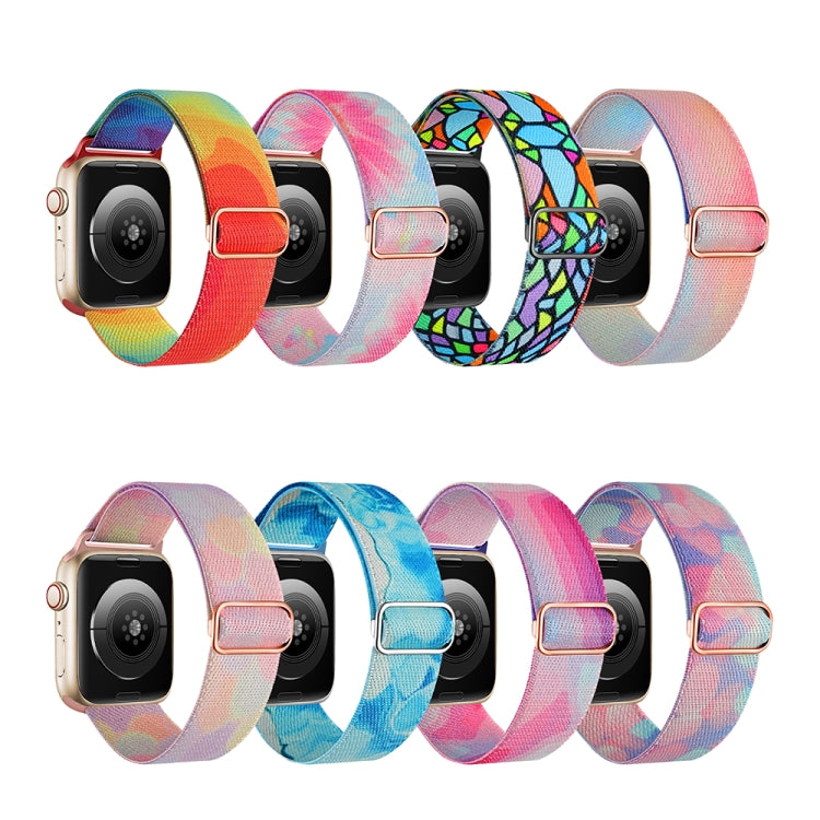 Painted Pattern Nylon Replacement Watch Band, For Apple Watch SE 2022 40mm, For Apple Watch 9 45mm, For Apple Watch 9 41mm, For Apple Watch SE 2022 44mm, For Apple Watch 7 41mm, For Apple Watch 7 45mm