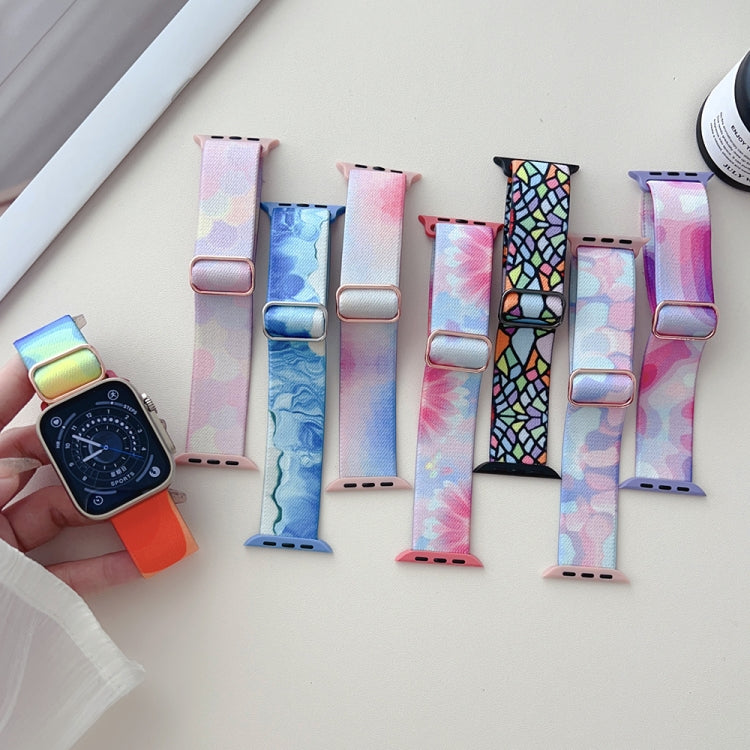 Painted Pattern Nylon Replacement Watch Band, For Apple Watch SE 2023 44mm, For Apple Watch Ultra 49mm, For Apple Watch SE 2023 40mm, For Apple Watch 8 41mm, For Apple Watch Ultra 2 49mm, For Apple Watch 8 45mm