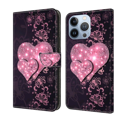 Crystal 3D Shockproof Protective Leather Phone Case, For iPhone 15 Pro Max, For iPhone 14 Plus