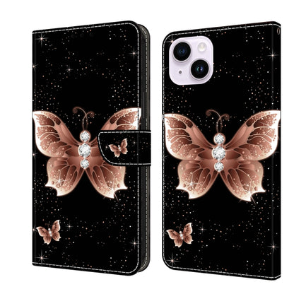Crystal 3D Shockproof Protective Leather Phone Case, For iPhone 14 Pro, For iPhone 15 Plus